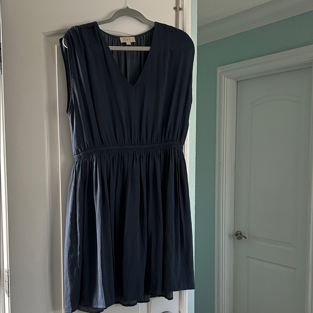 LOFT Navy V-Neck Sleeveless Mini Dress
